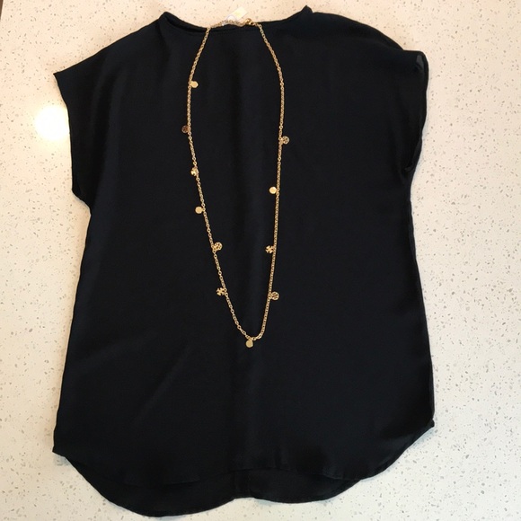 NWT Tory Burch Gold Logo Charm Rosary Necklace - Picture 6 of 7